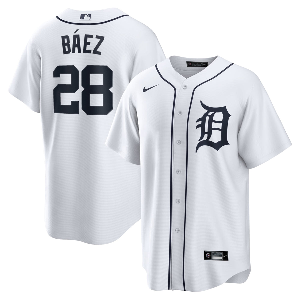 Men's Detroit Tigers Javier Baez Nike White Home Replica Player Jersey - 2