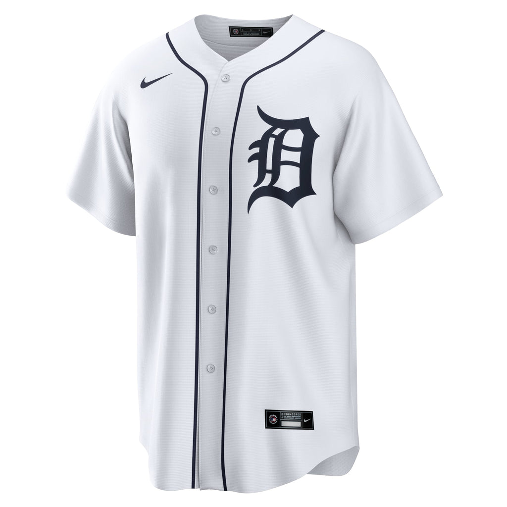Men's Detroit Tigers Javier Baez Nike White Home Replica Player Jersey - 3