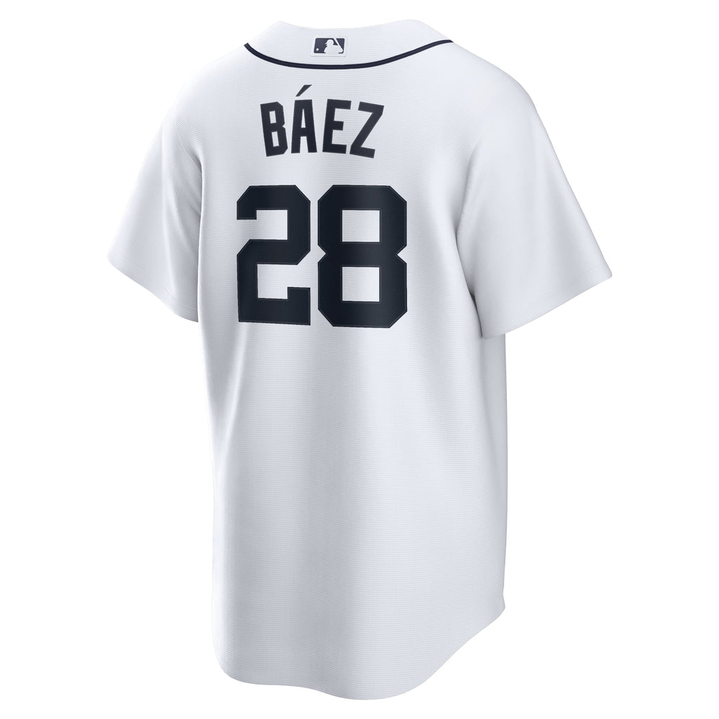 Men's Detroit Tigers Javier Baez Nike White Home Replica Player Jersey - 4