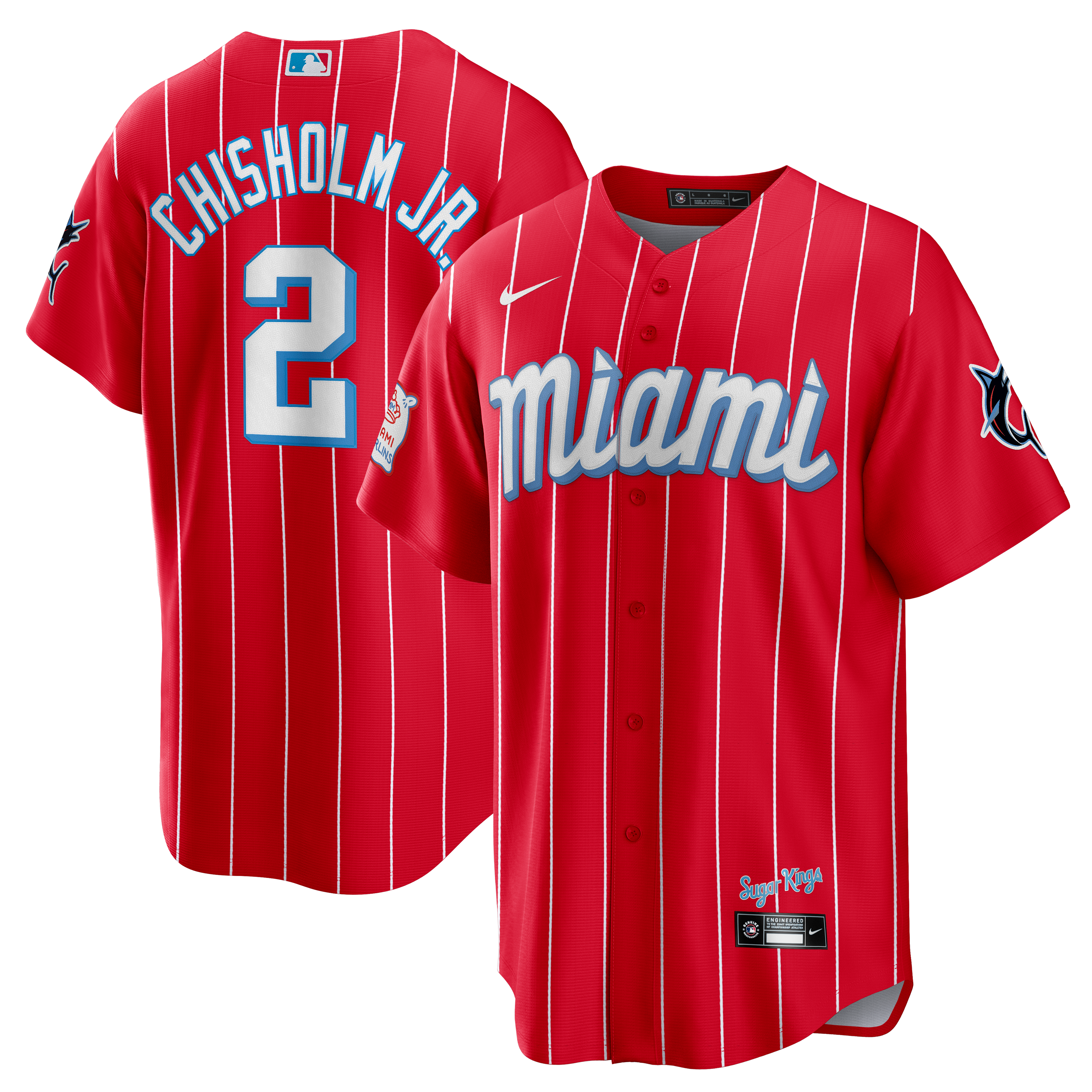 Men's Miami Marlins Jazz Chisholm Jr. Nike Red City Connect Replica Jersey - 2
