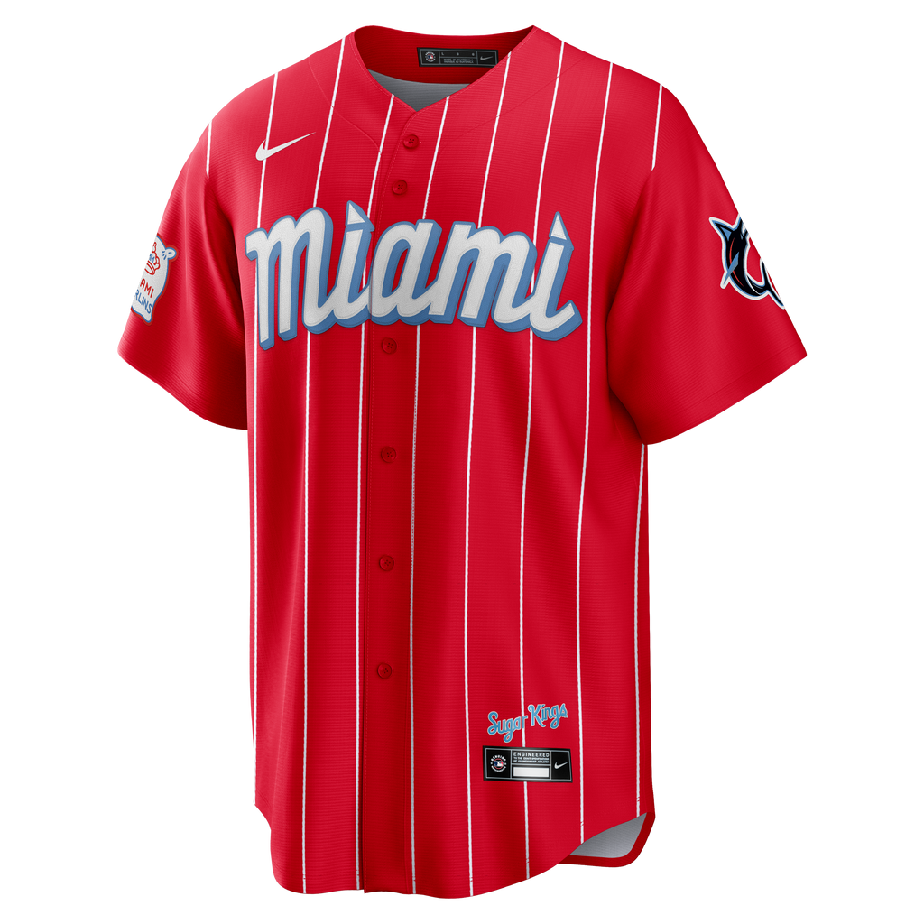 Men's Miami Marlins Jazz Chisholm Jr. Nike Red City Connect Replica Jersey - 3