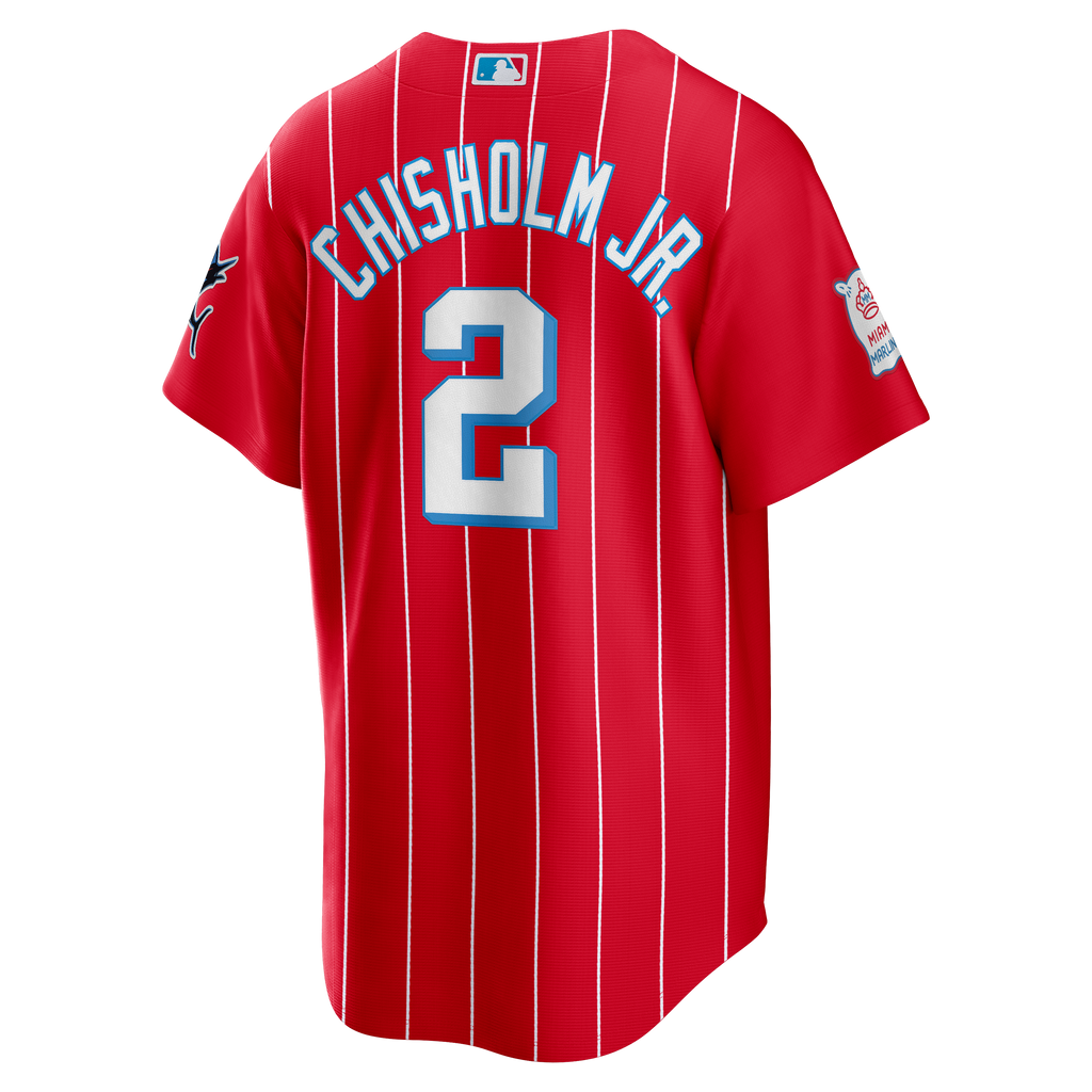 Men's Miami Marlins Jazz Chisholm Jr. Nike Red City Connect Replica Jersey - 4