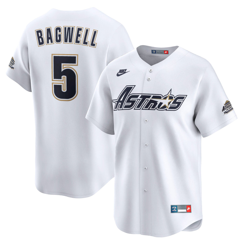 Men's Houston Astros Jeff Bagwell Nike White Throwback Cooperstown Collection Limited Jersey - 2