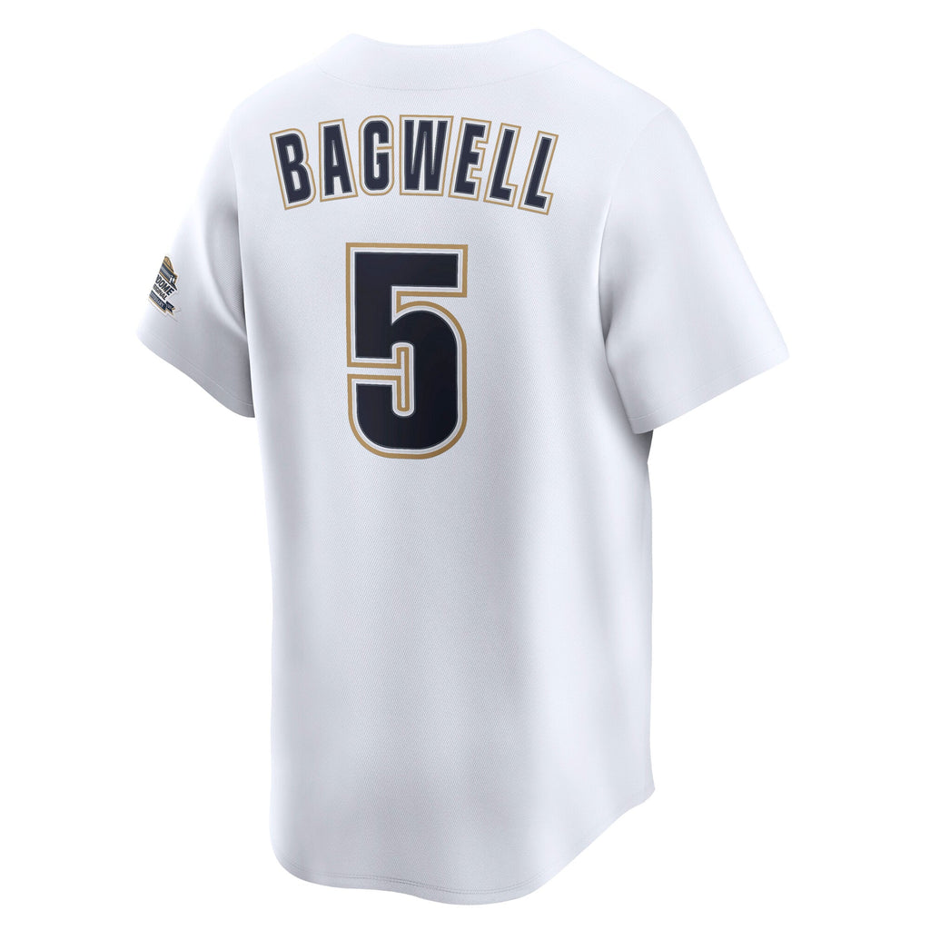 Men's Houston Astros Jeff Bagwell Nike White Throwback Cooperstown Collection Limited Jersey - 4
