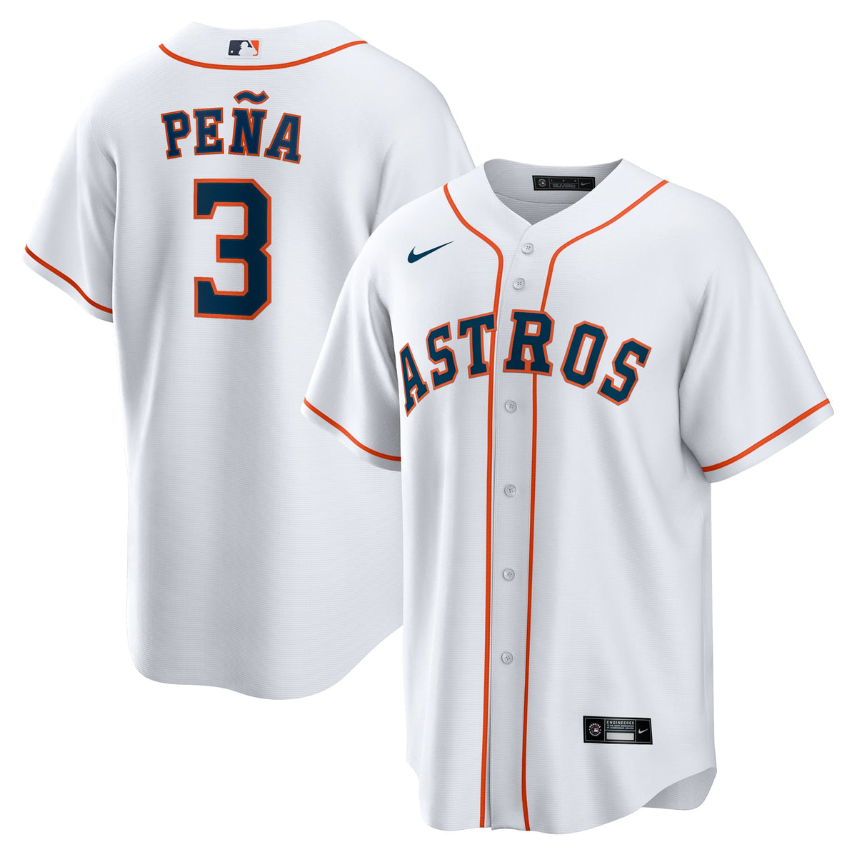 Men's Houston Astros Jeremy Peña Nike White Home Replica Jersey - 2