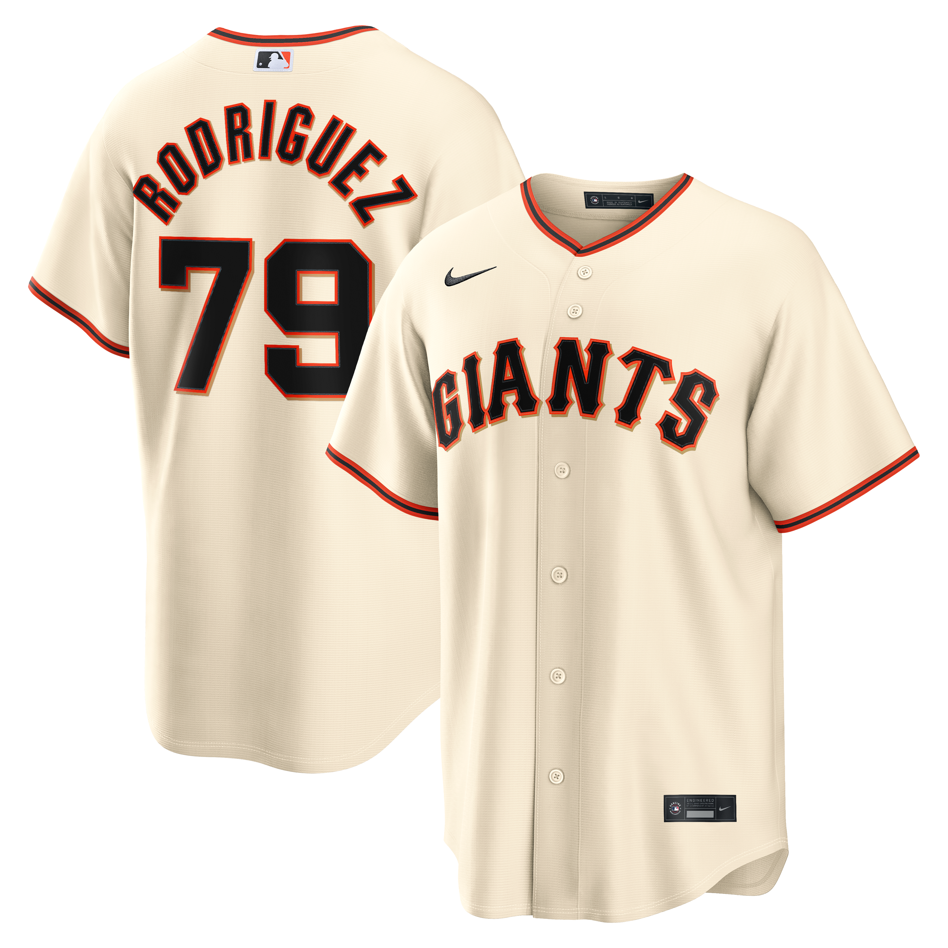 Men's San Francisco Giants Jesus Rodriguez Nike Cream Home Replica Jersey - 2