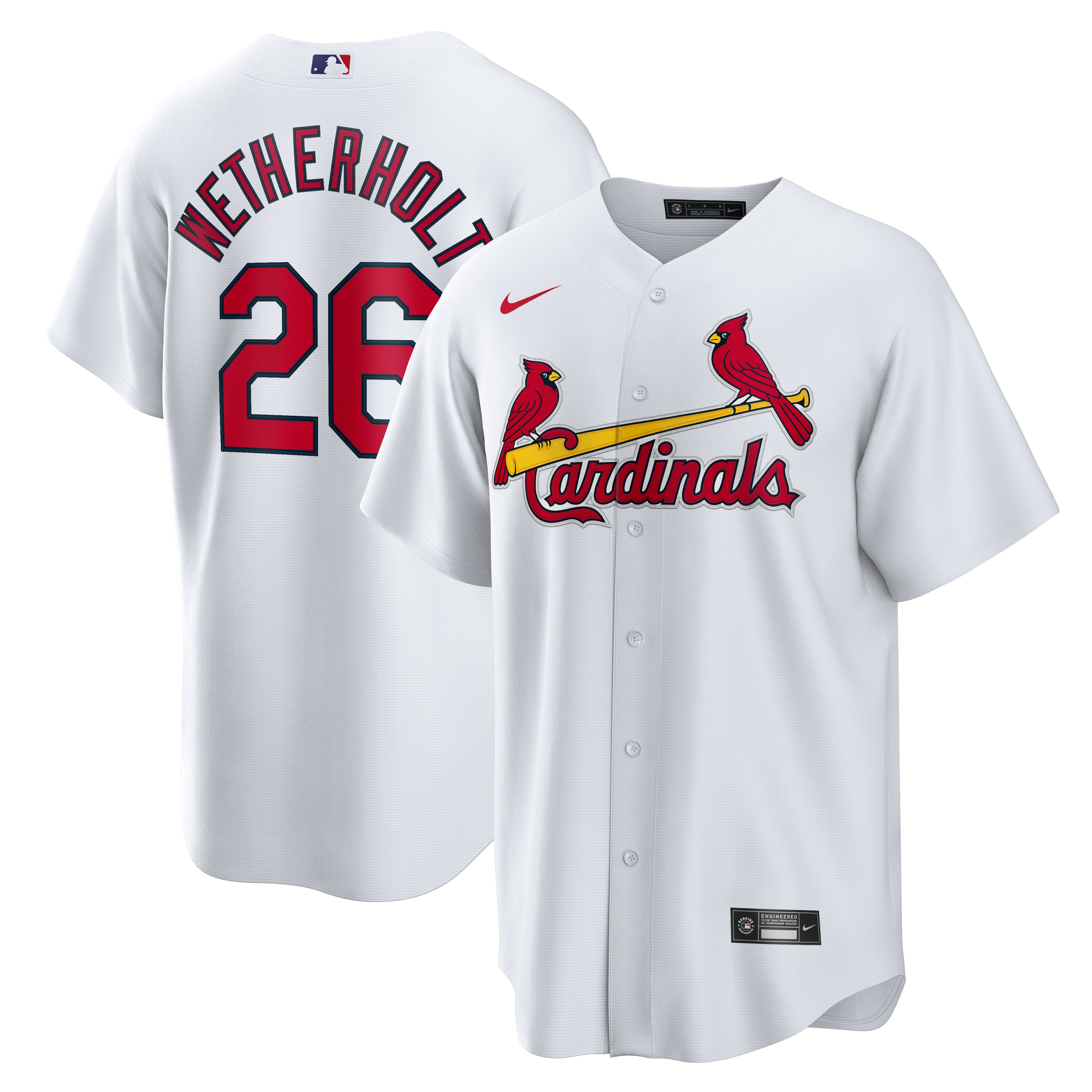 Men's St. Louis Cardinals JJ Wetherholt Nike White Home Replica Jersey - 2