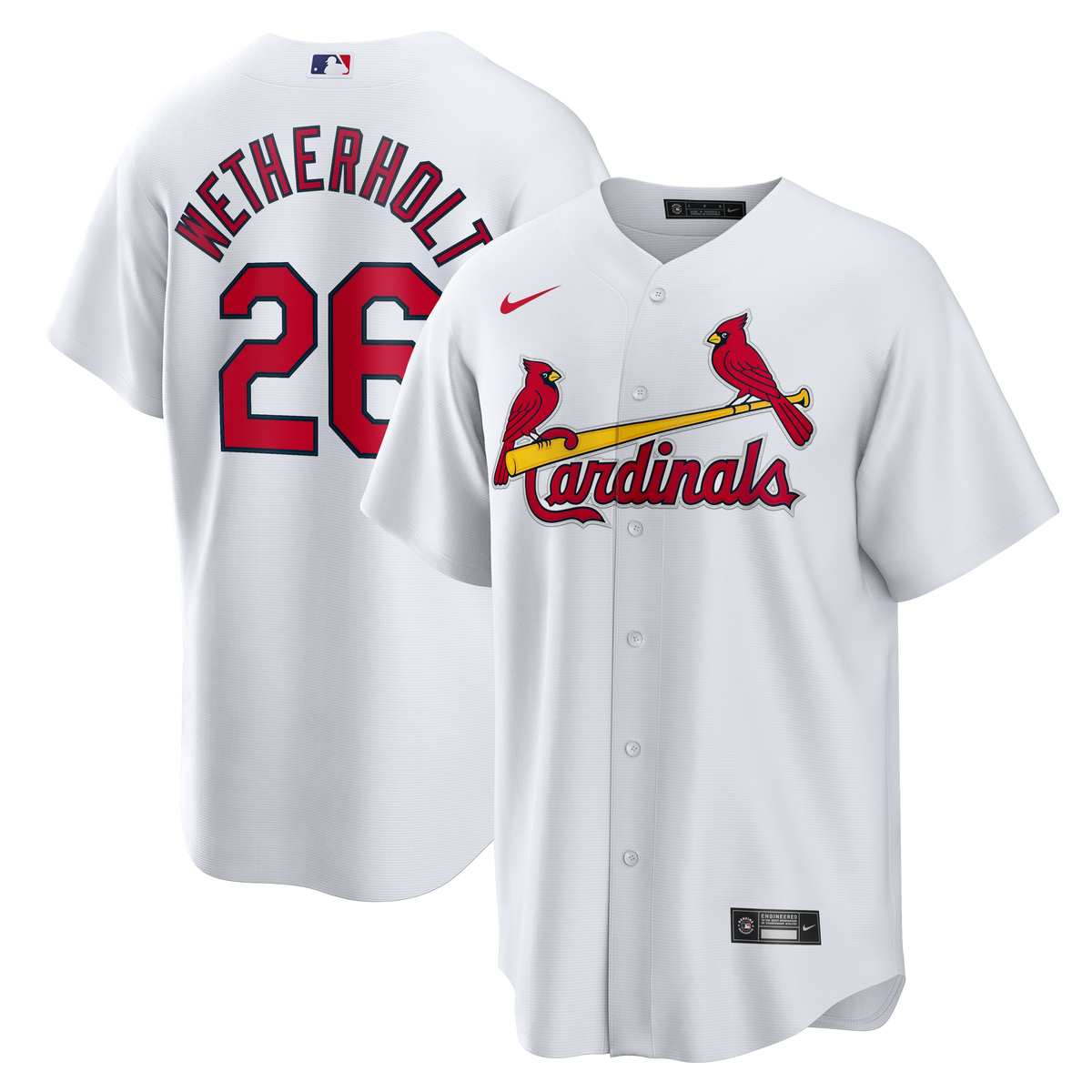 Men's St. Louis Cardinals JJ Wetherholt Nike White Home Replica Jersey