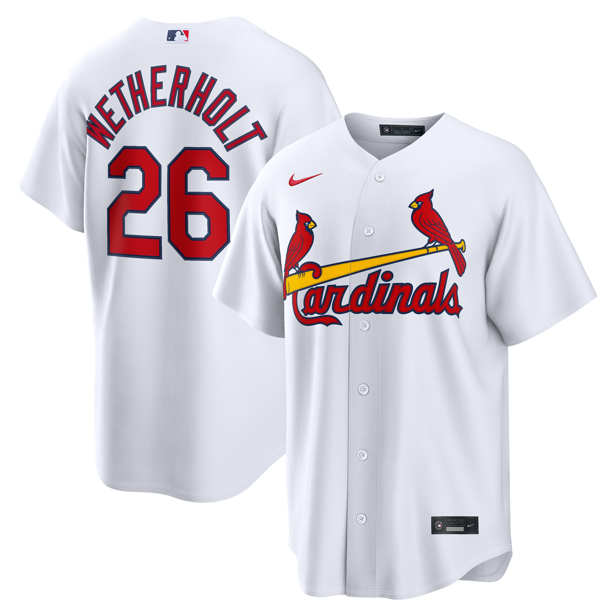 Men's St. Louis Cardinals JJ Wetherholt Nike White Home Replica Jersey - 2