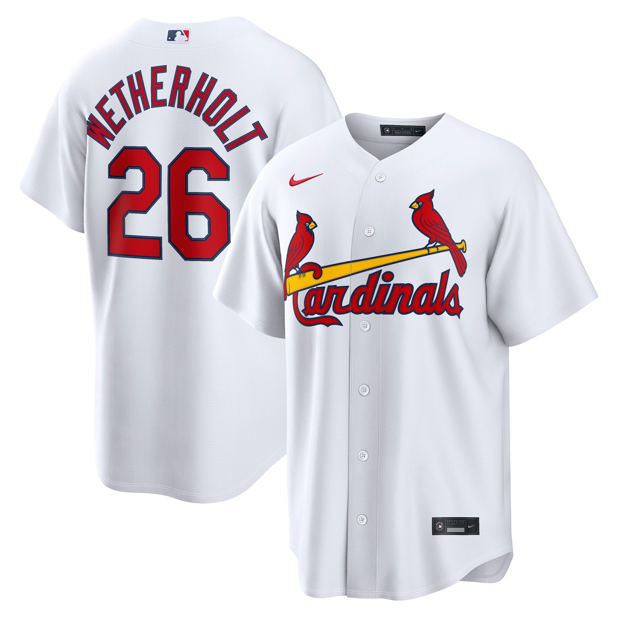 Men's St. Louis Cardinals JJ Wetherholt Nike White Home Replica Jersey