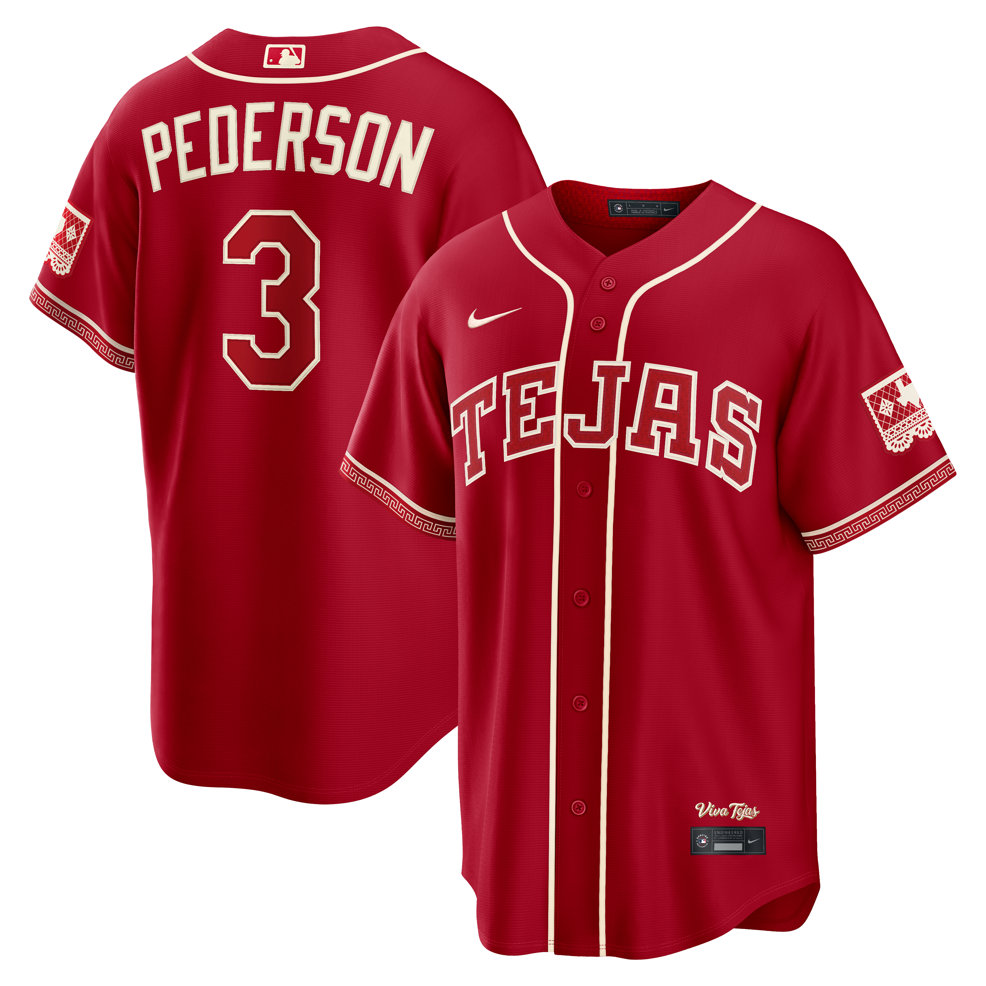 Men's Texas Rangers Joc Pederson Nike Red 2026 City Connect Stadium Jersey