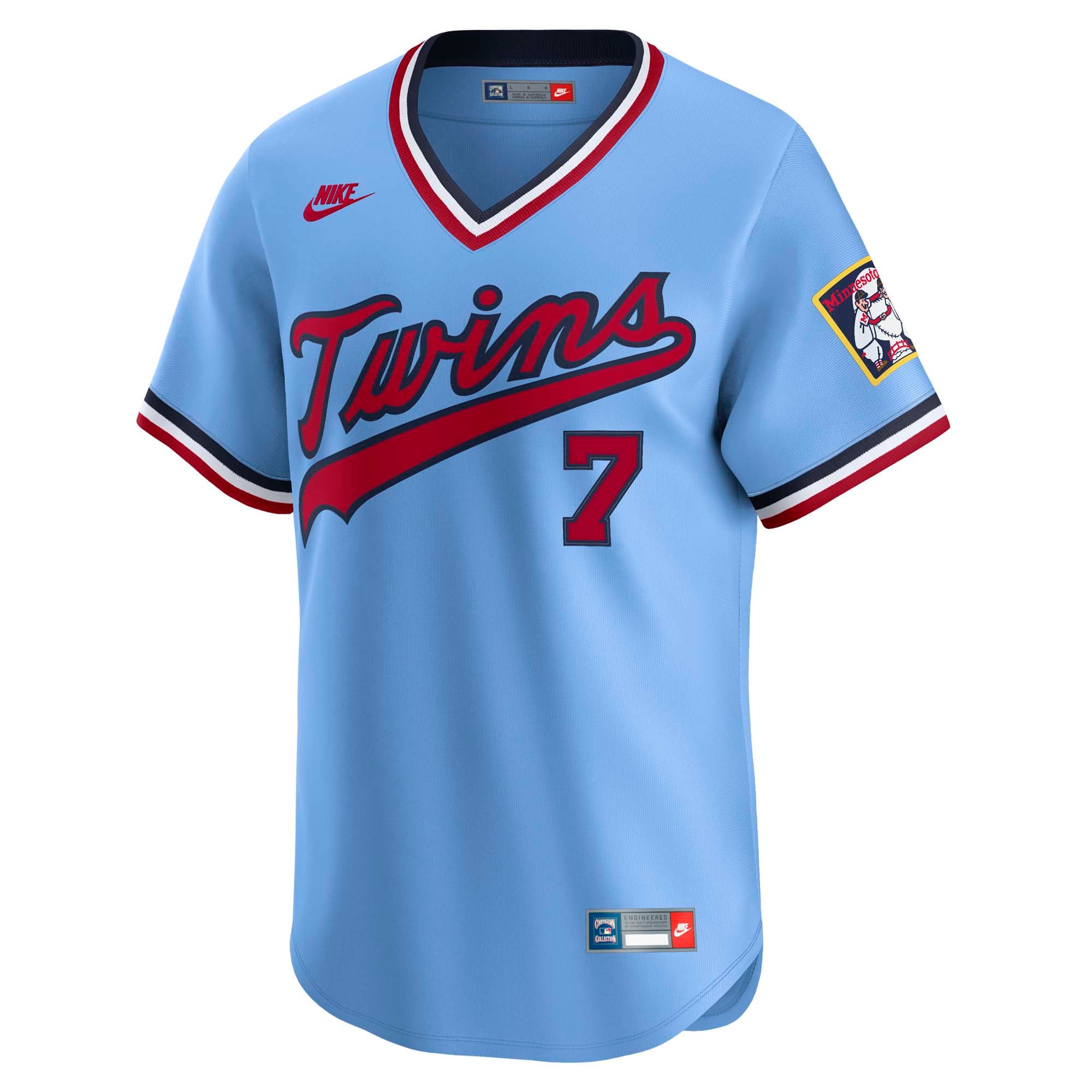 Men's Minnesota Twins Joe Mauer Nike Light Blue Throwback Cooperstown Collection Limited Jersey - 3