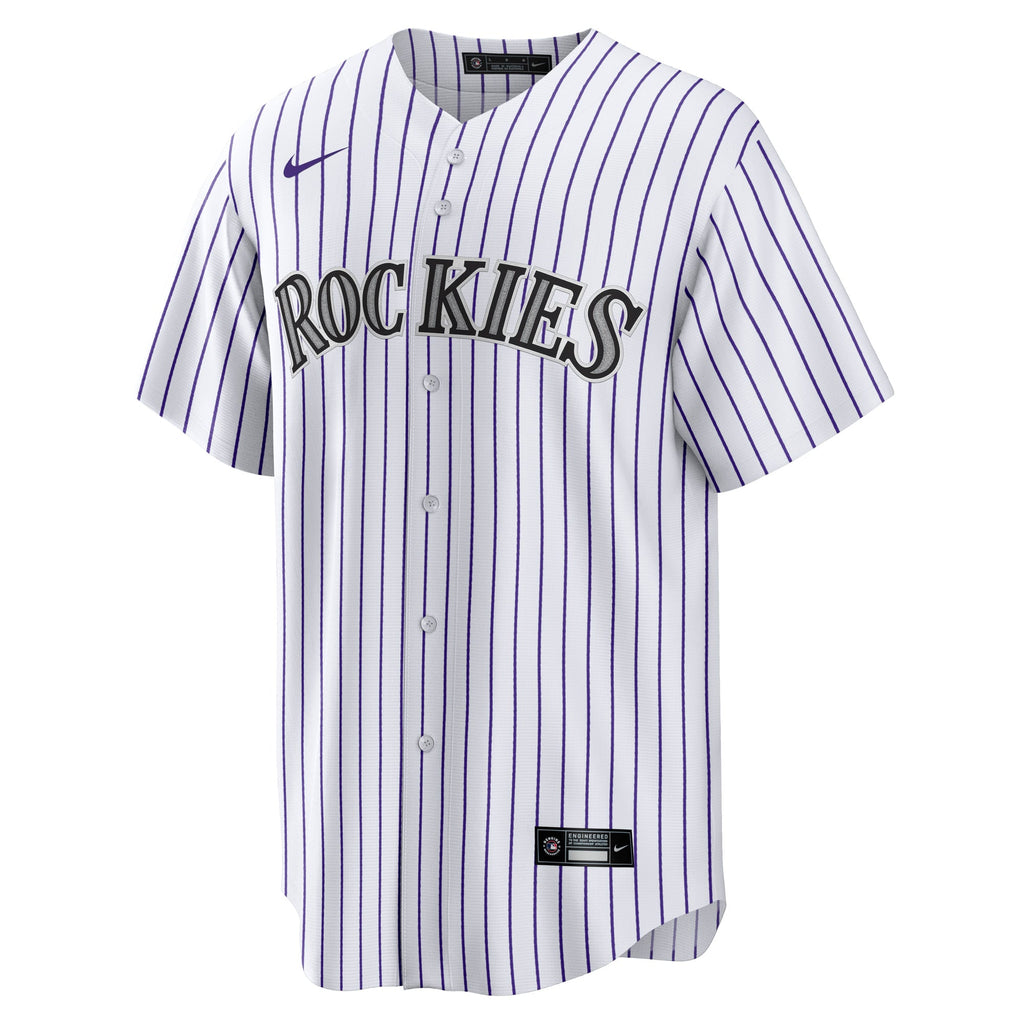 Men's Colorado Rockies Jordan Beck Nike White Home Replica Jersey - 3
