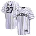 Men's Colorado Rockies Jordan Beck Nike White Home Replica Jersey