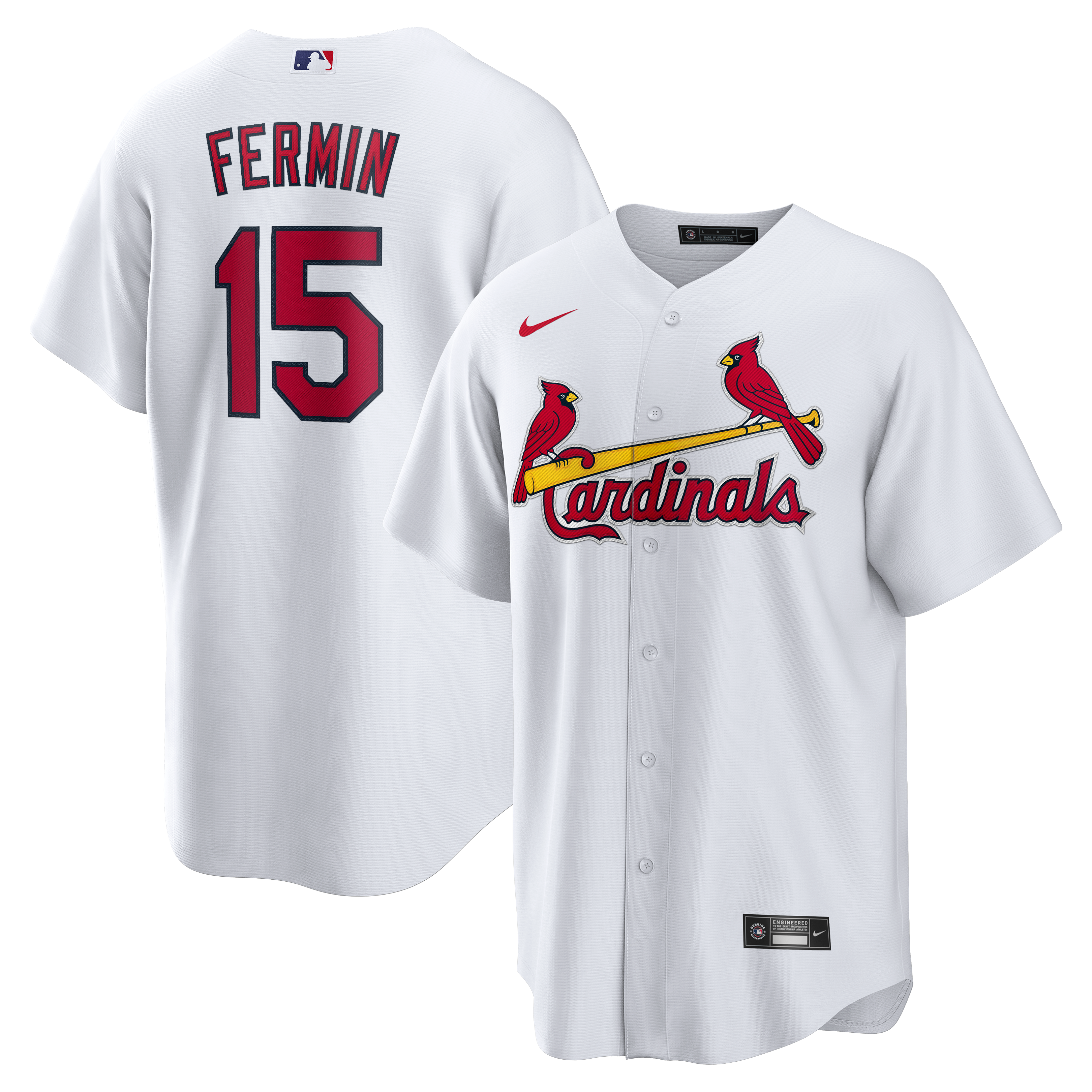 Men's St. Louis Cardinals José Fermín Nike White Home Replica Jersey - 2