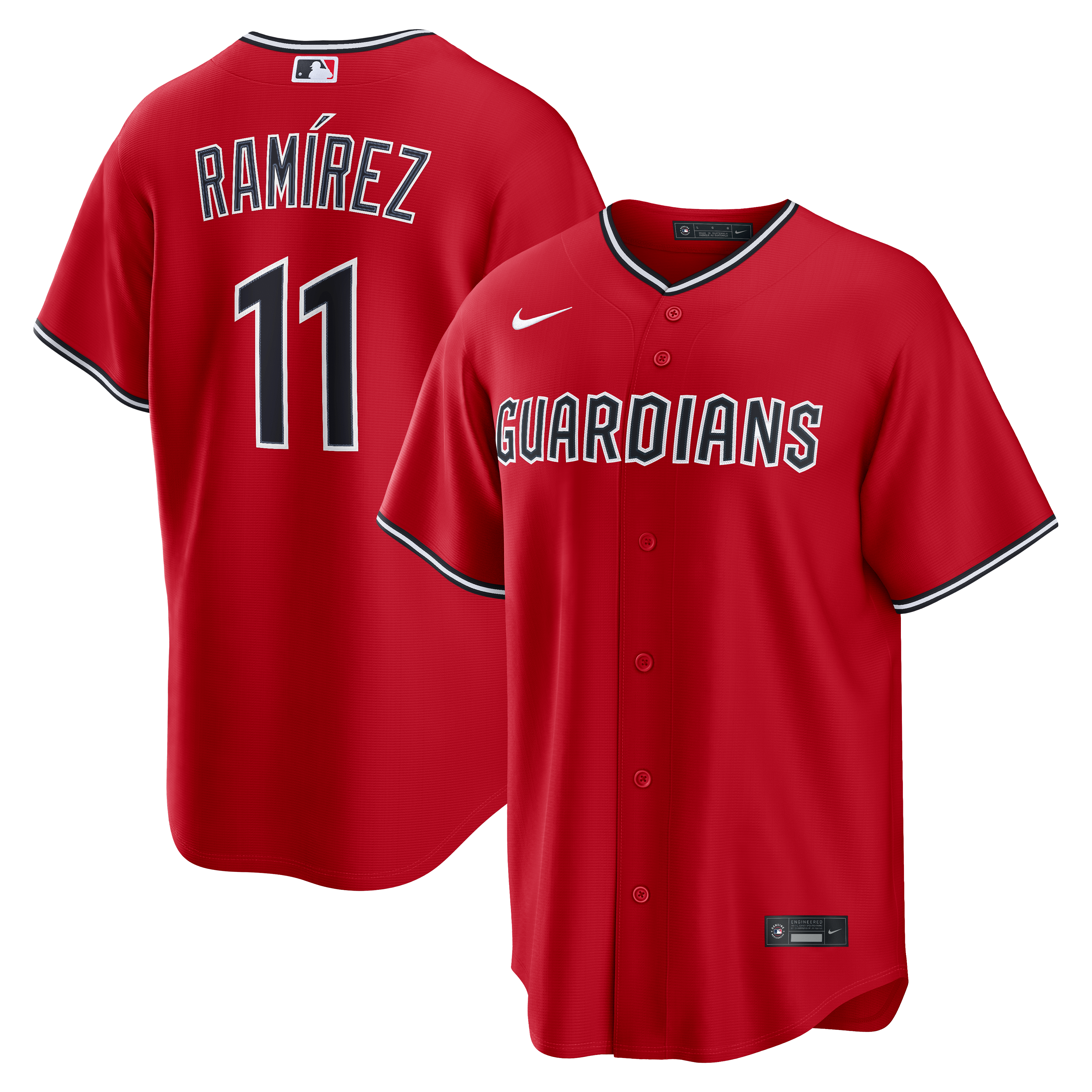 Men's Cleveland Guardians José Ramírez Nike Red Alternate Replica Jersey - 2