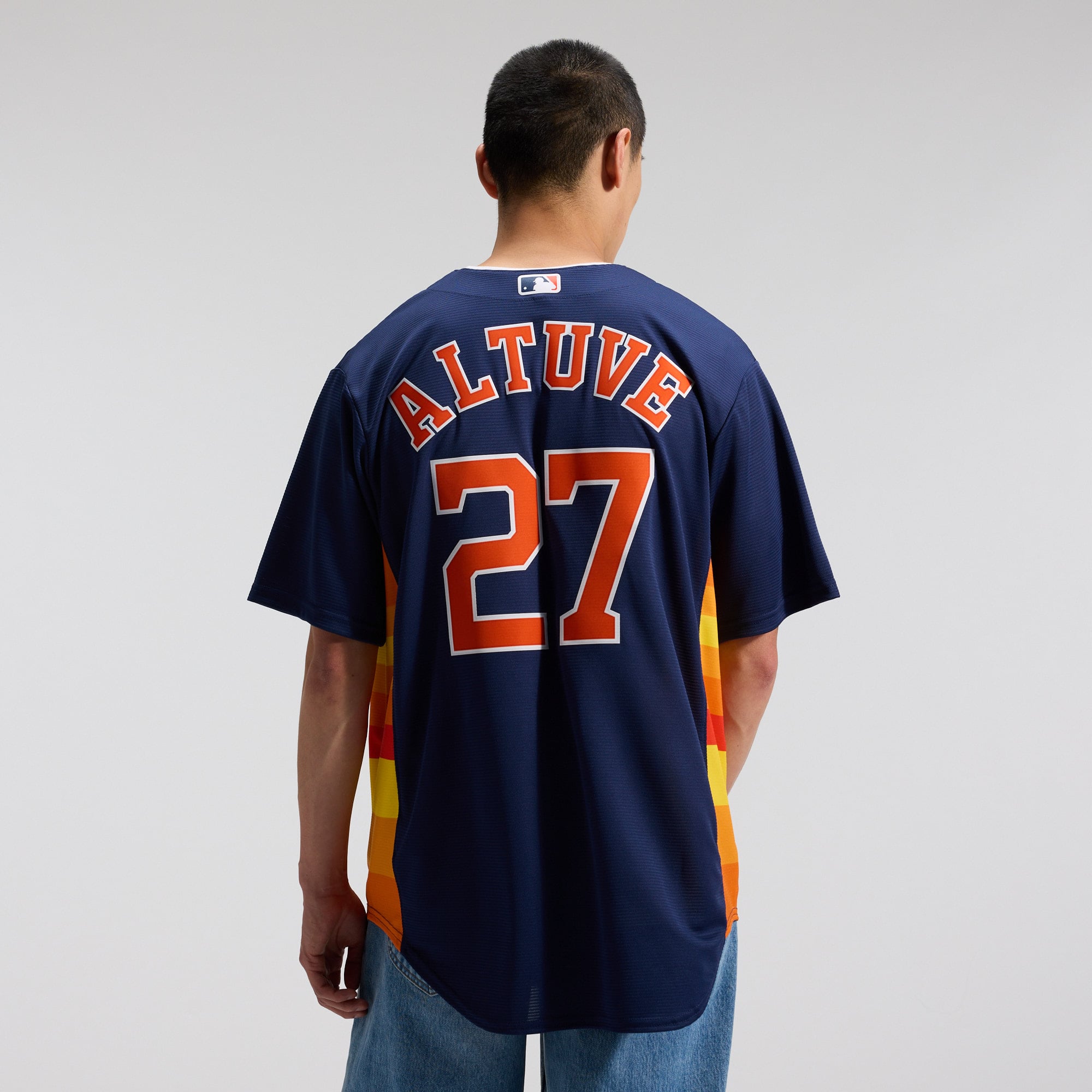 Men's Houston Astros Jose Altuve Nike Navy Alternate 2 Replica Jersey - 4