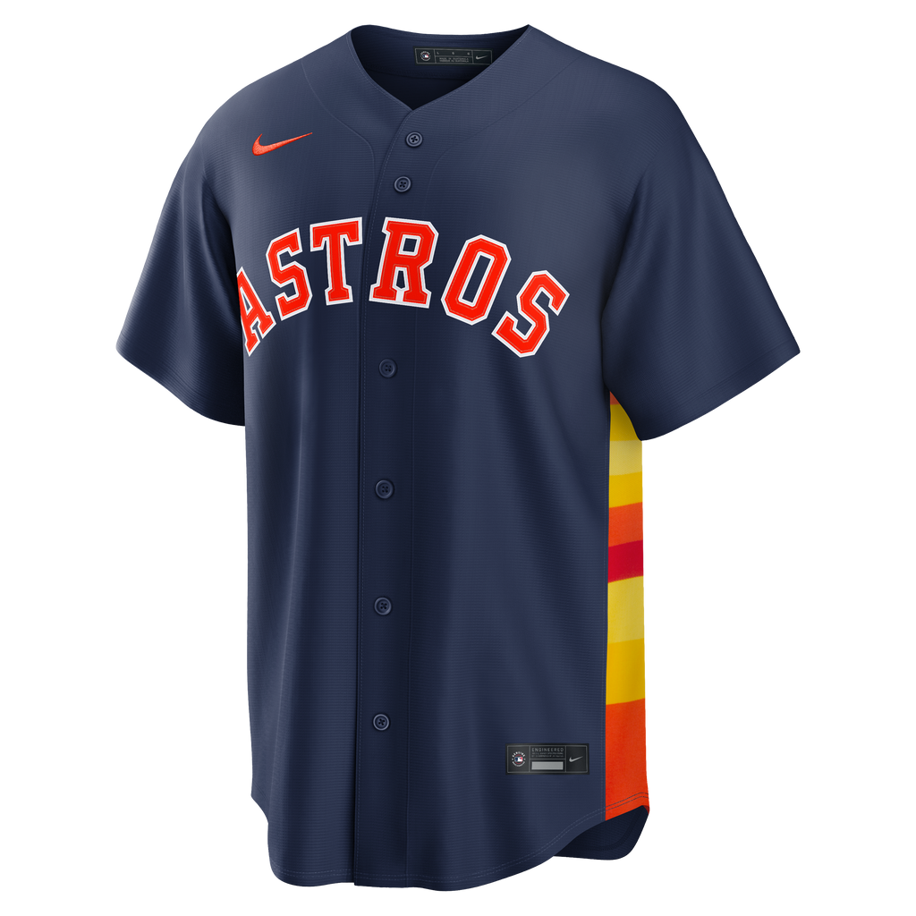 Men's Houston Astros Jose Altuve Nike Navy Alternate 2 Replica Jersey - 7