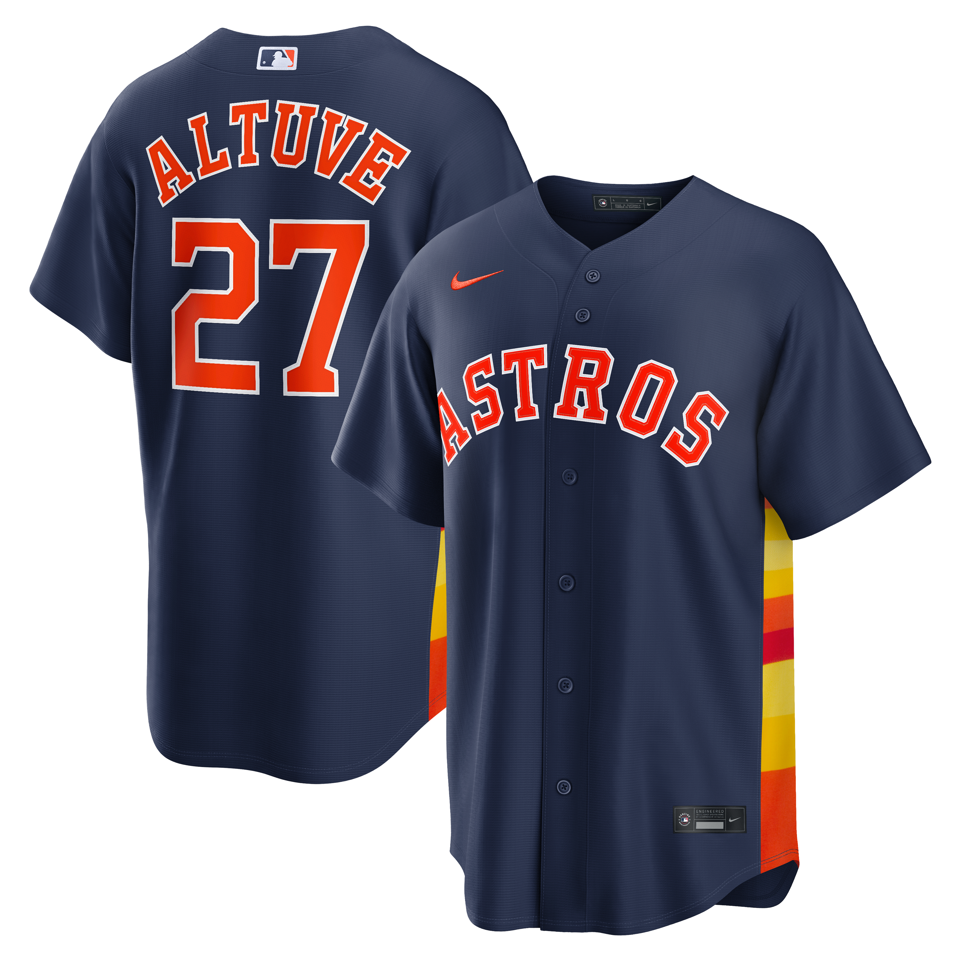 Men's Houston Astros Jose Altuve Nike Navy Alternate 2 Replica Jersey