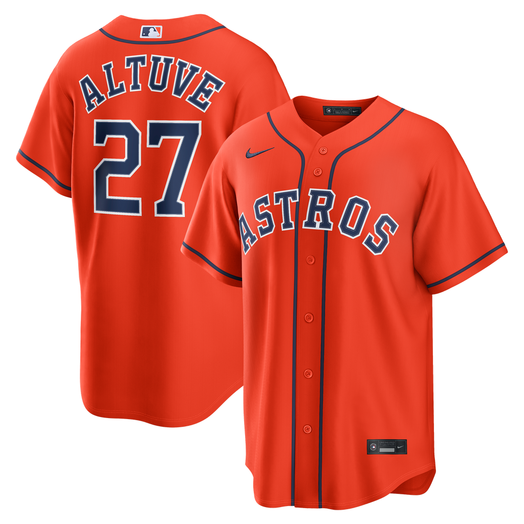 Men's Houston Astros Jose Altuve Nike Orange Alternate Replica Jersey