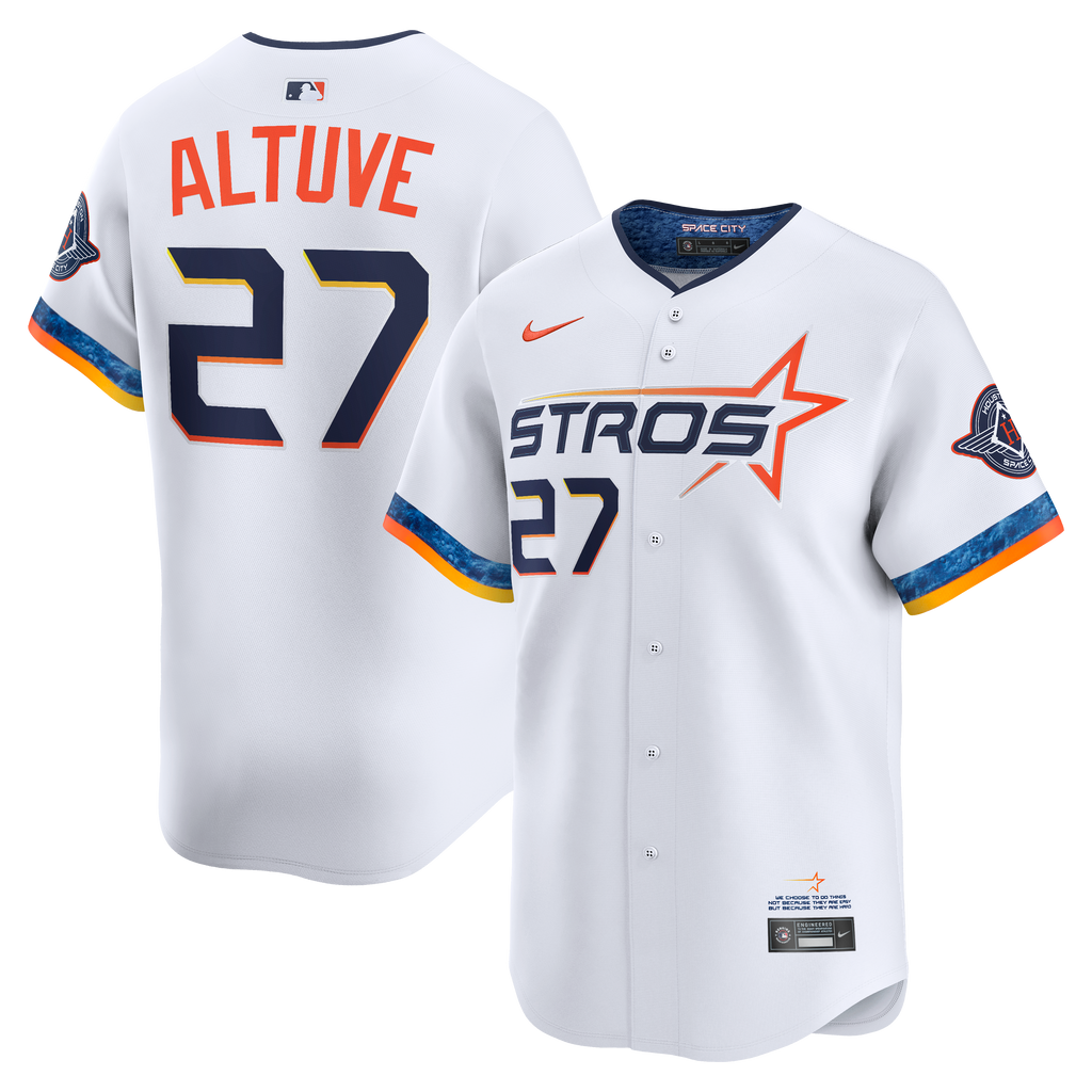 Men's Houston Astros Jose Altuve Nike White 2025 City Connect Limited Player Jersey