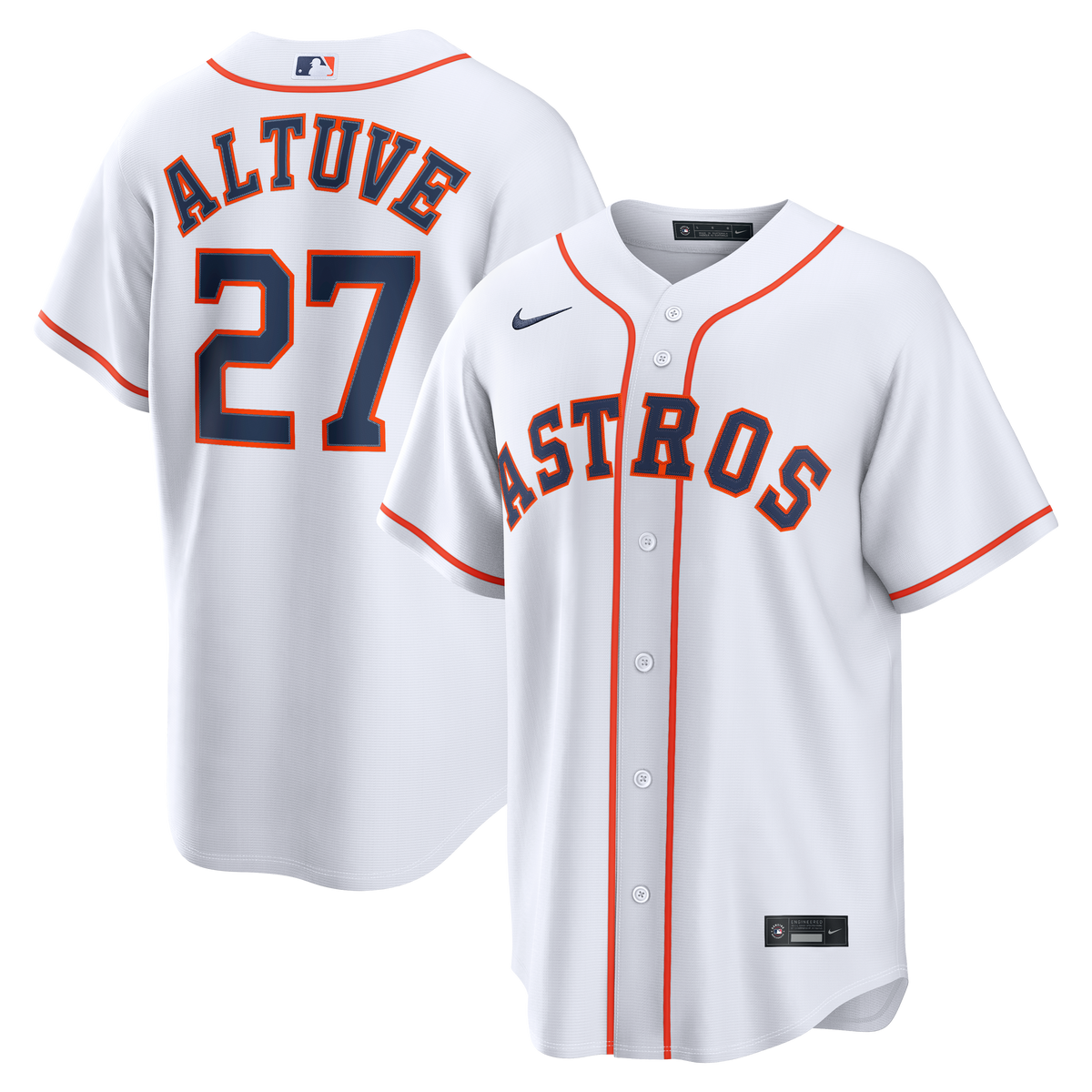 Men's Houston Astros Jose Altuve Nike White Home Replica Jersey - 2