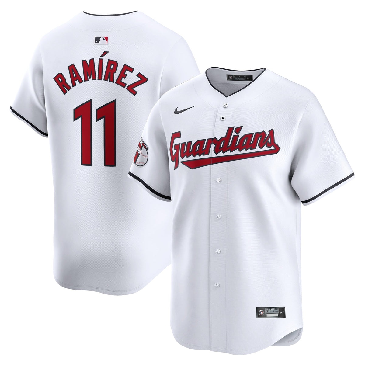 Men's Cleveland Guardians Jose Ramirez Nike White Home Limited Player Jersey - 2
