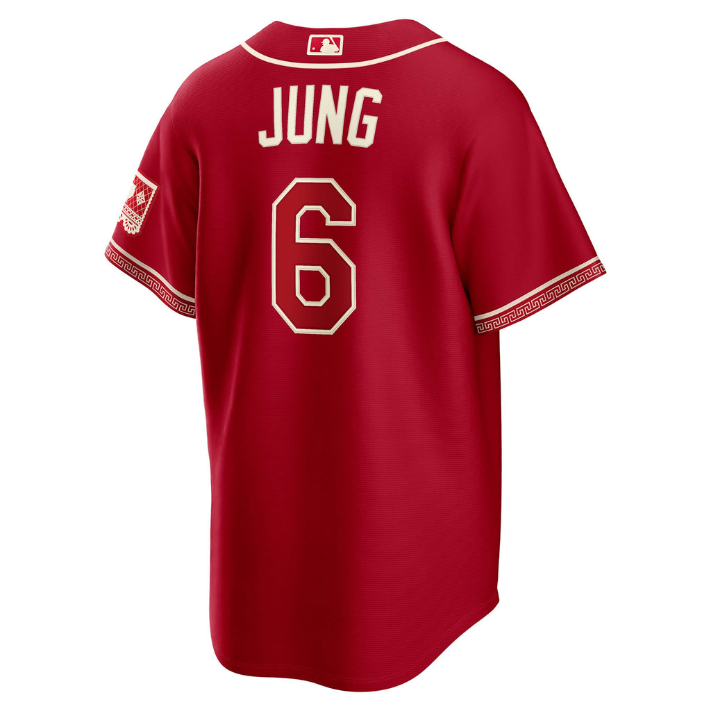 Men's Texas Rangers Josh Jung Nike Red 2026 City Connect Stadium Jersey - 4