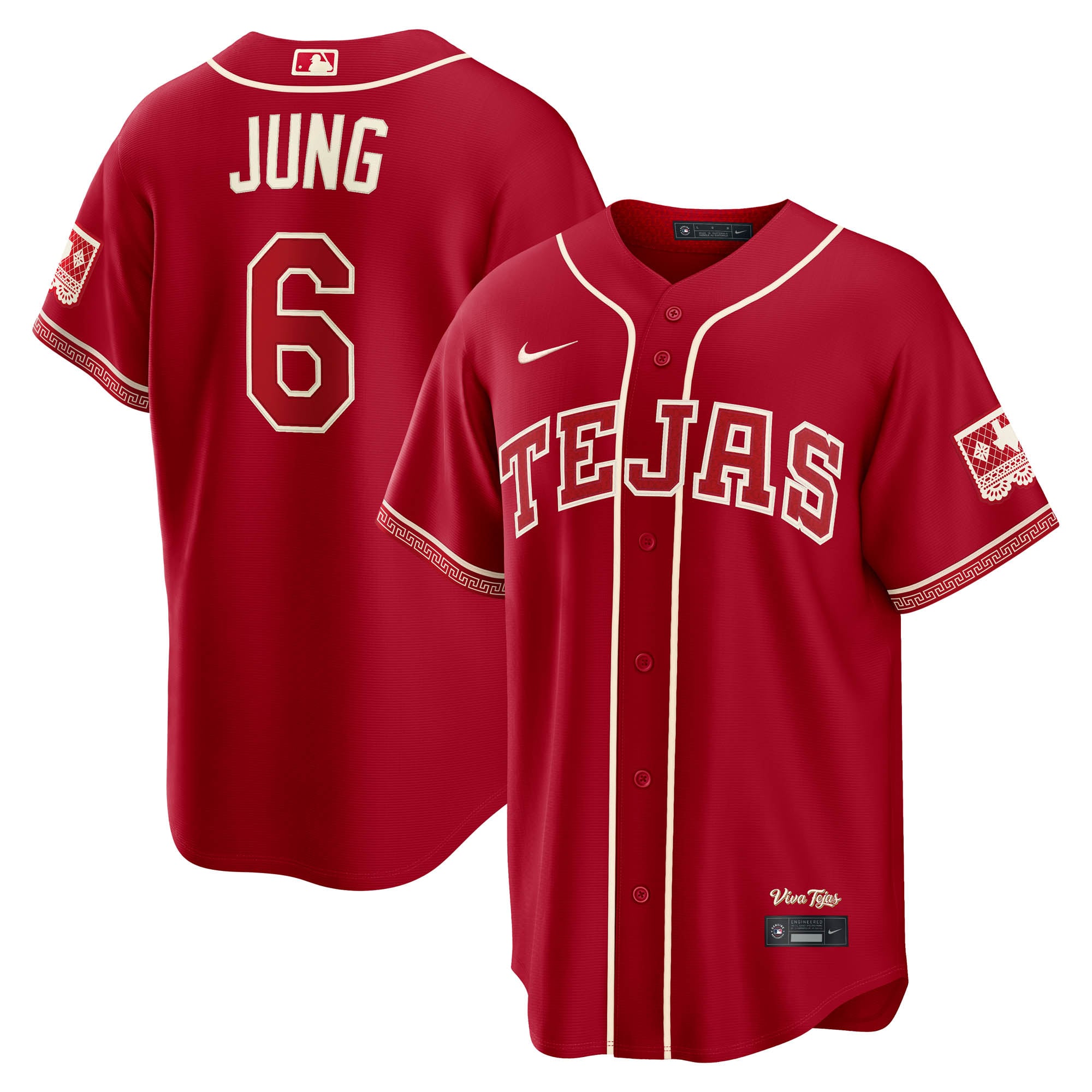 Men's Texas Rangers Josh Jung Nike Red 2026 City Connect Stadium Jersey