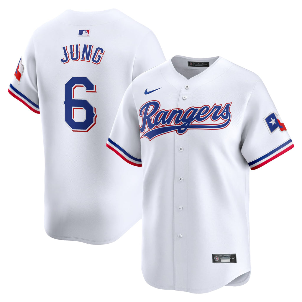Men's Texas Rangers Josh Jung Nike White Home Limited Player Jersey - 2