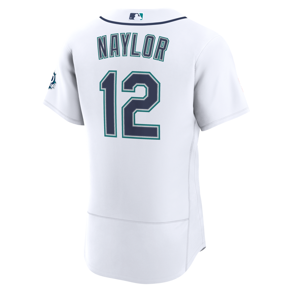 Men's Seattle Mariners Josh Naylor Nike White Home 50th Season Authentic Jersey - 4