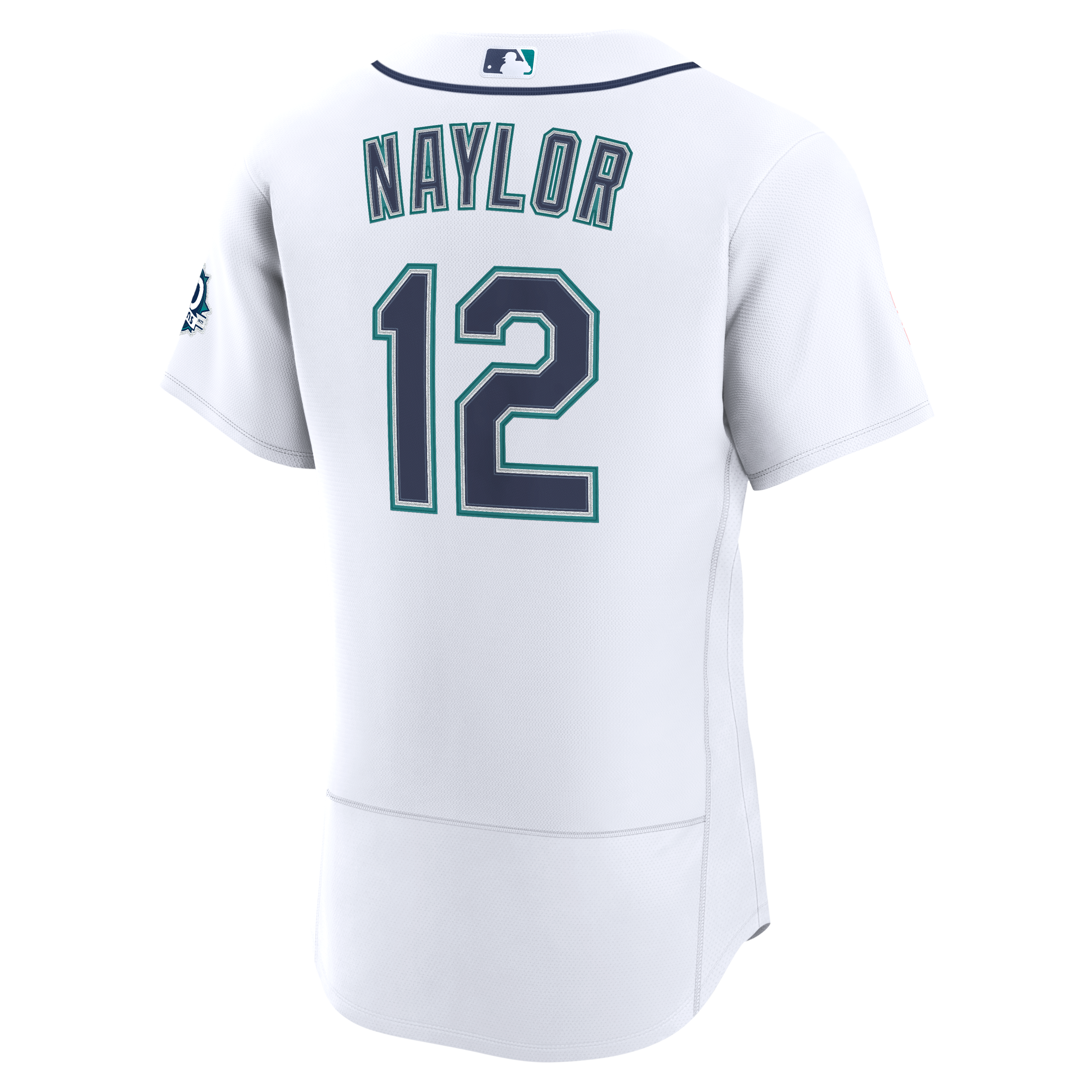 Men's Seattle Mariners Josh Naylor Nike White Home 50th Season Authentic Jersey - 4
