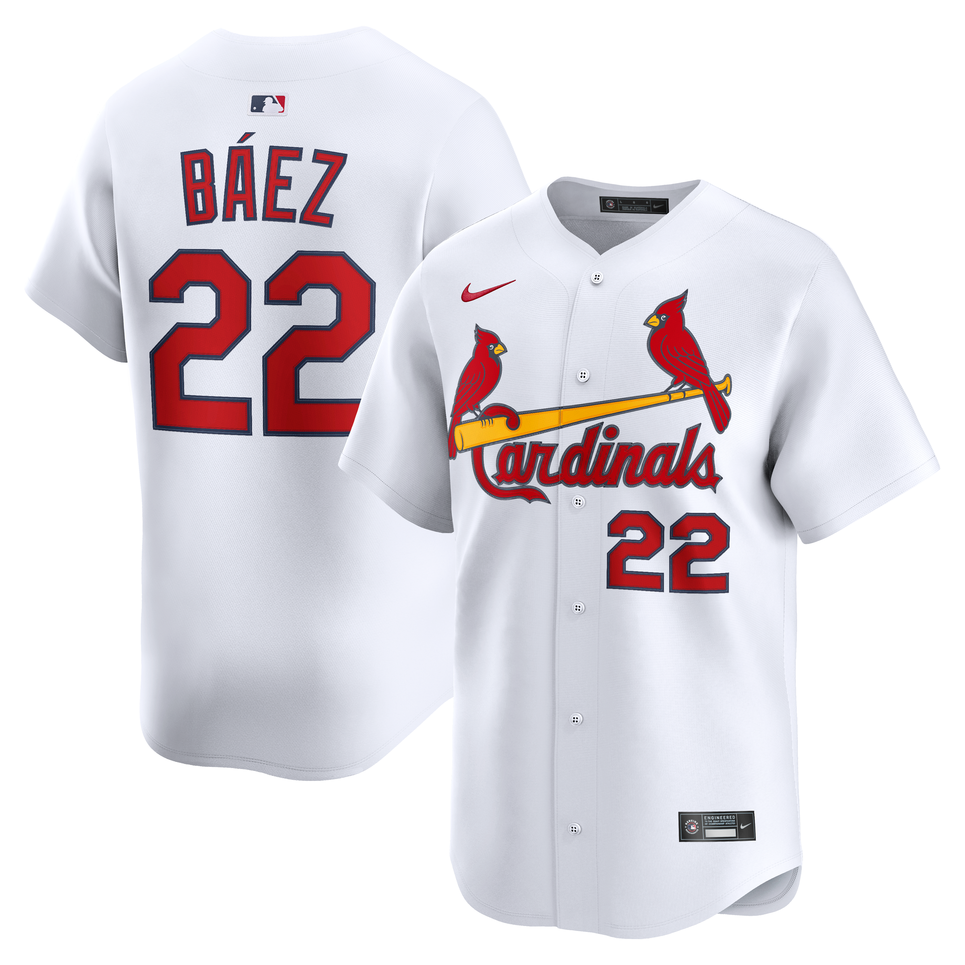 Men's St. Louis Cardinals Joshua Báez Nike White Home Limited Player Jersey