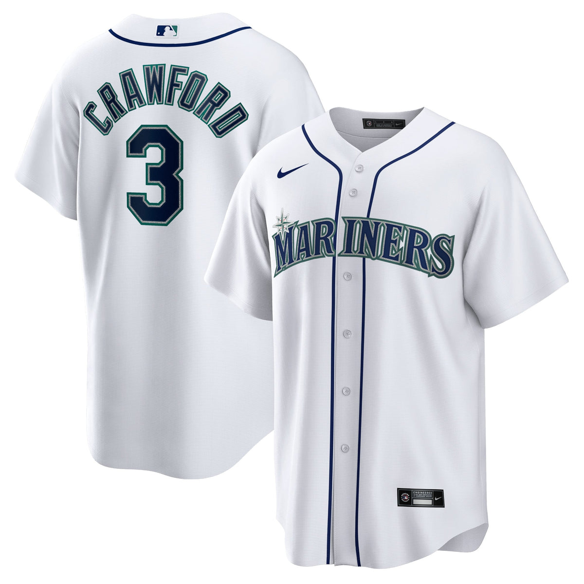 Men's Seattle Mariners JP Crawford Nike White Home Replica Jersey - 2