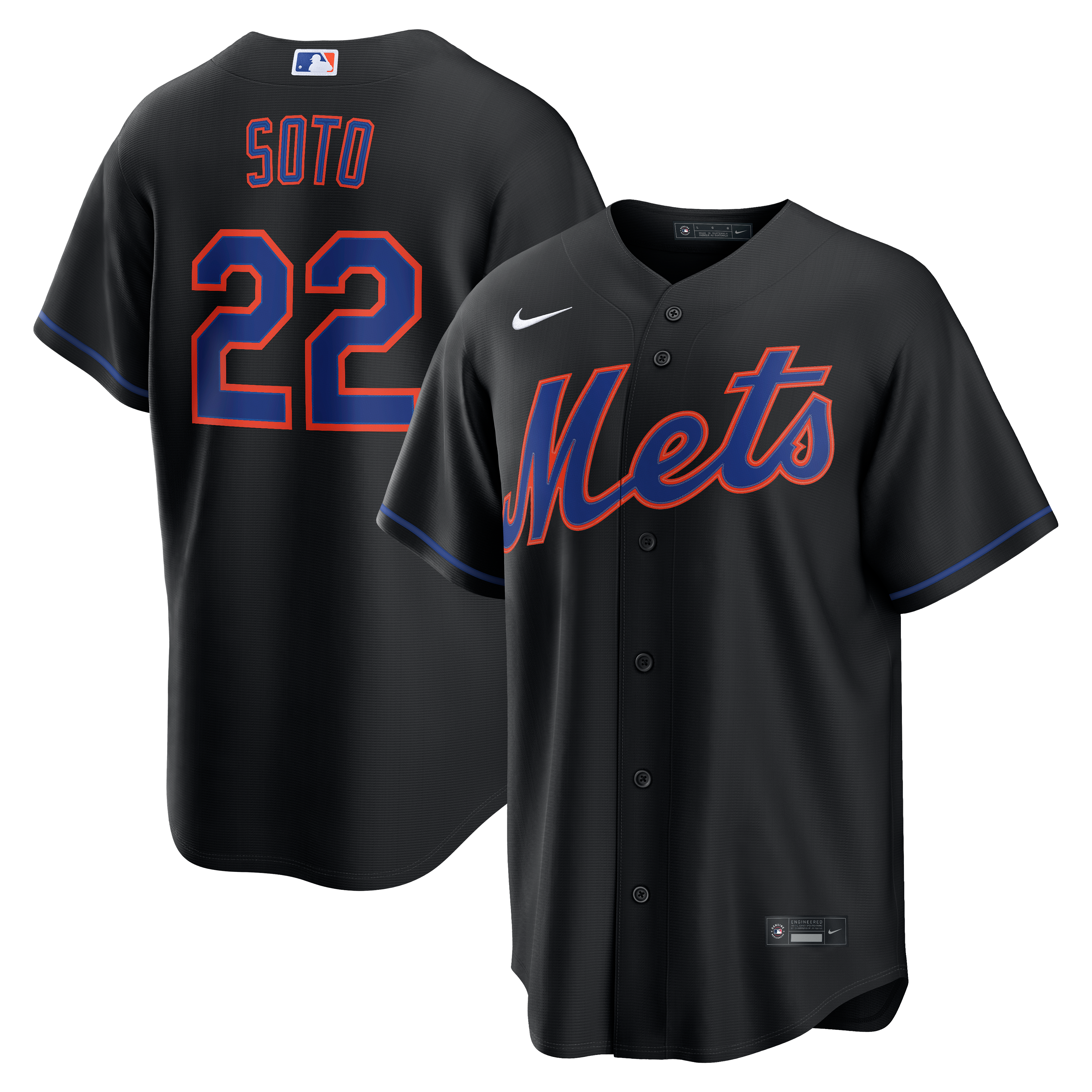 Men's New York Mets Juan Soto Nike Black Alternate Replica Jersey - 2