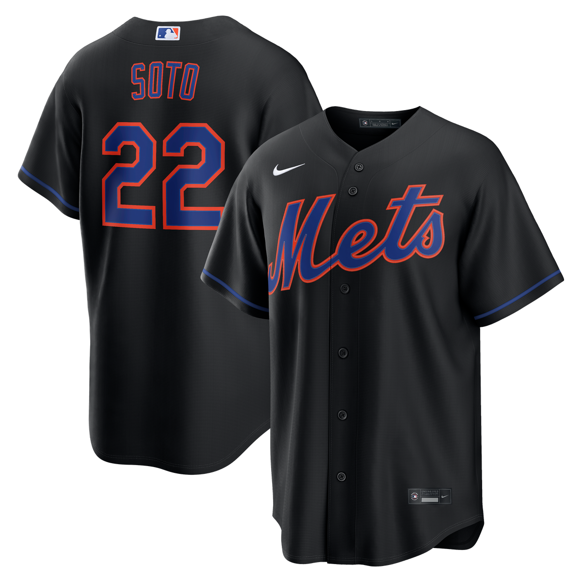 Men's New York Mets Juan Soto Nike Black Alternate Replica Jersey