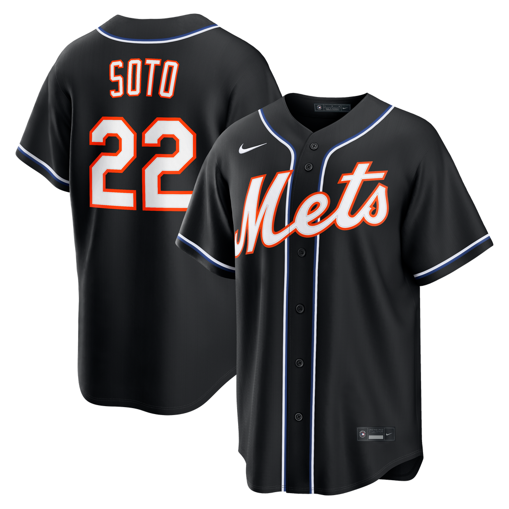 Men's New York Mets Juan Soto Nike Fashion Replica Black Out Jersey - 2