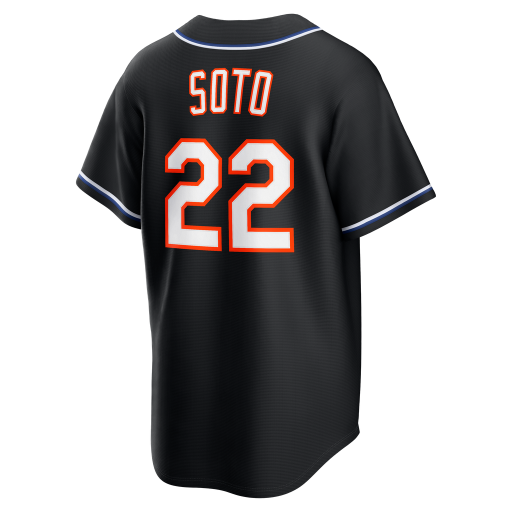 Men's New York Mets Juan Soto Nike Fashion Replica Black Out Jersey - 8