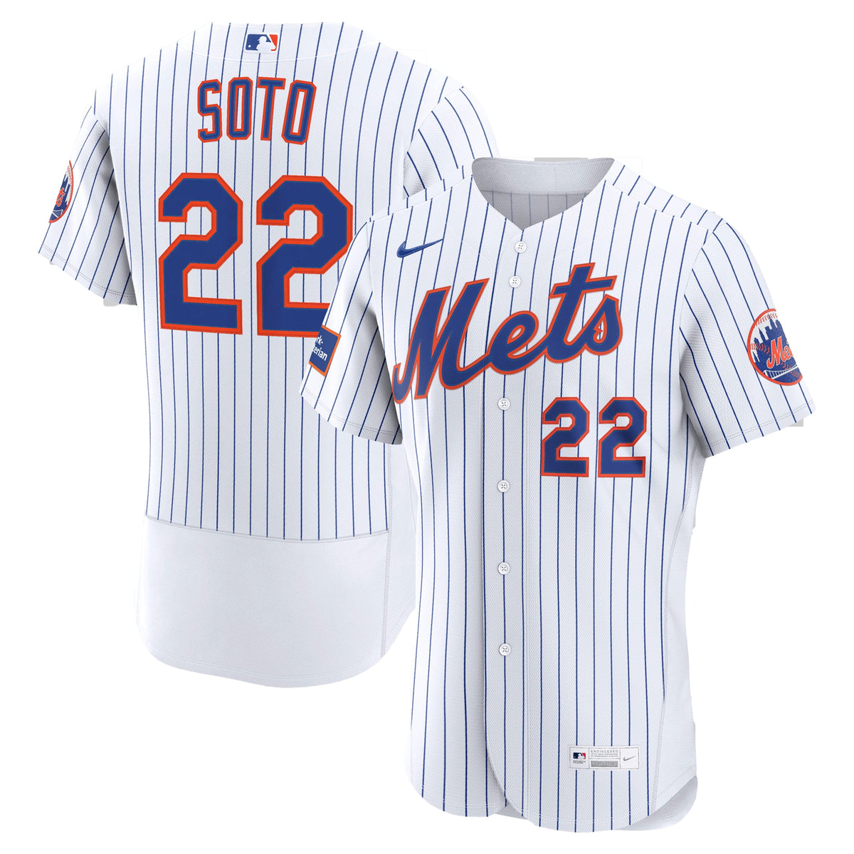Men's New York Mets Juan Soto Nike White Home Authentic Sponsor Patch Jersey