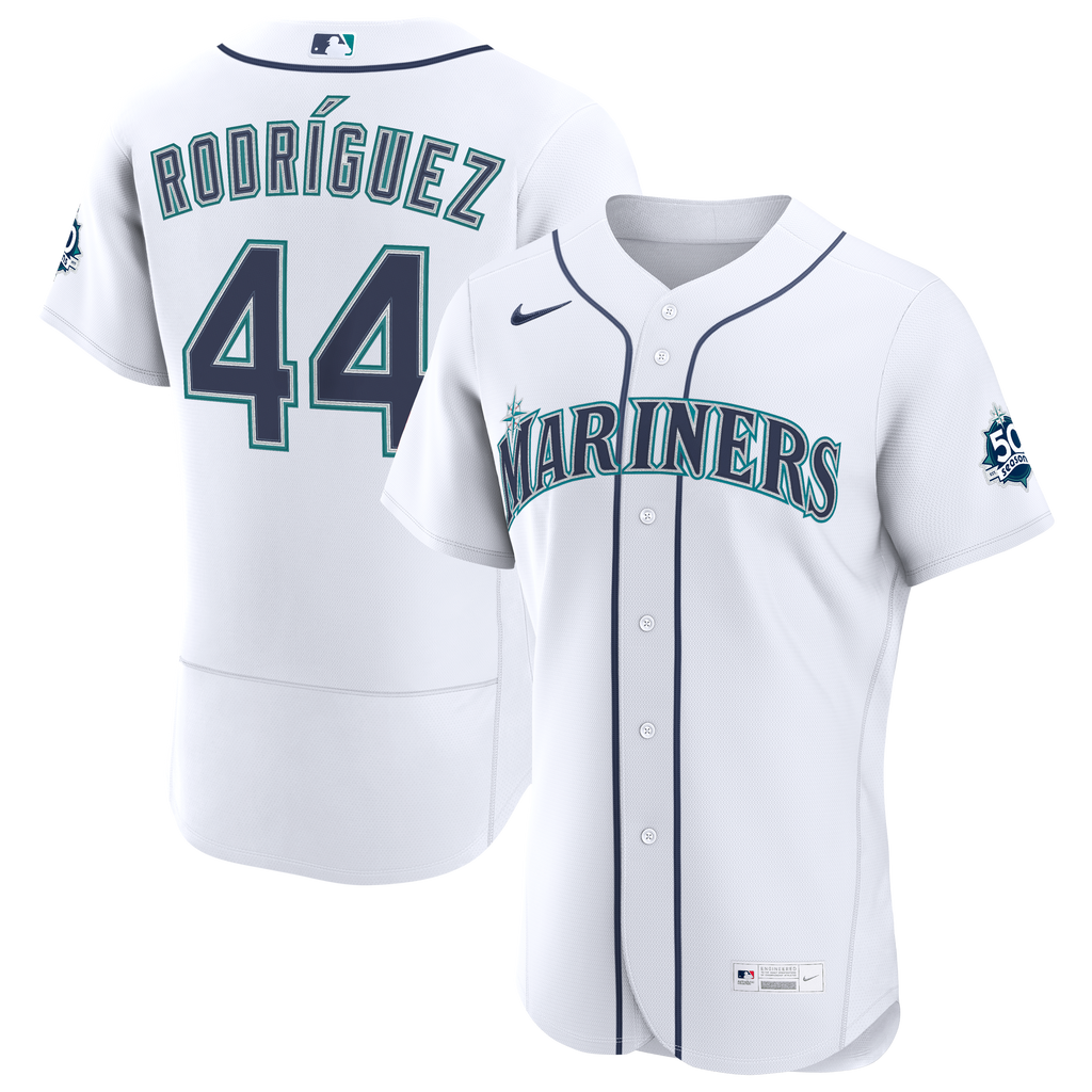 Men's Seattle Mariners Julio Rodriguez Nike White Home 50th Season Authentic Jersey - 2