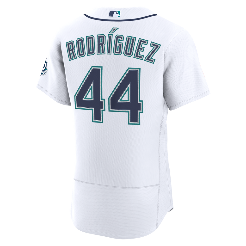 Men's Seattle Mariners Julio Rodriguez Nike White Home 50th Season Authentic Jersey - 4