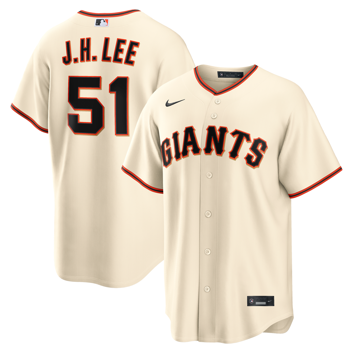 Men's San Francisco Giants Jung Hoo Lee Nike Cream Home Replica Jersey