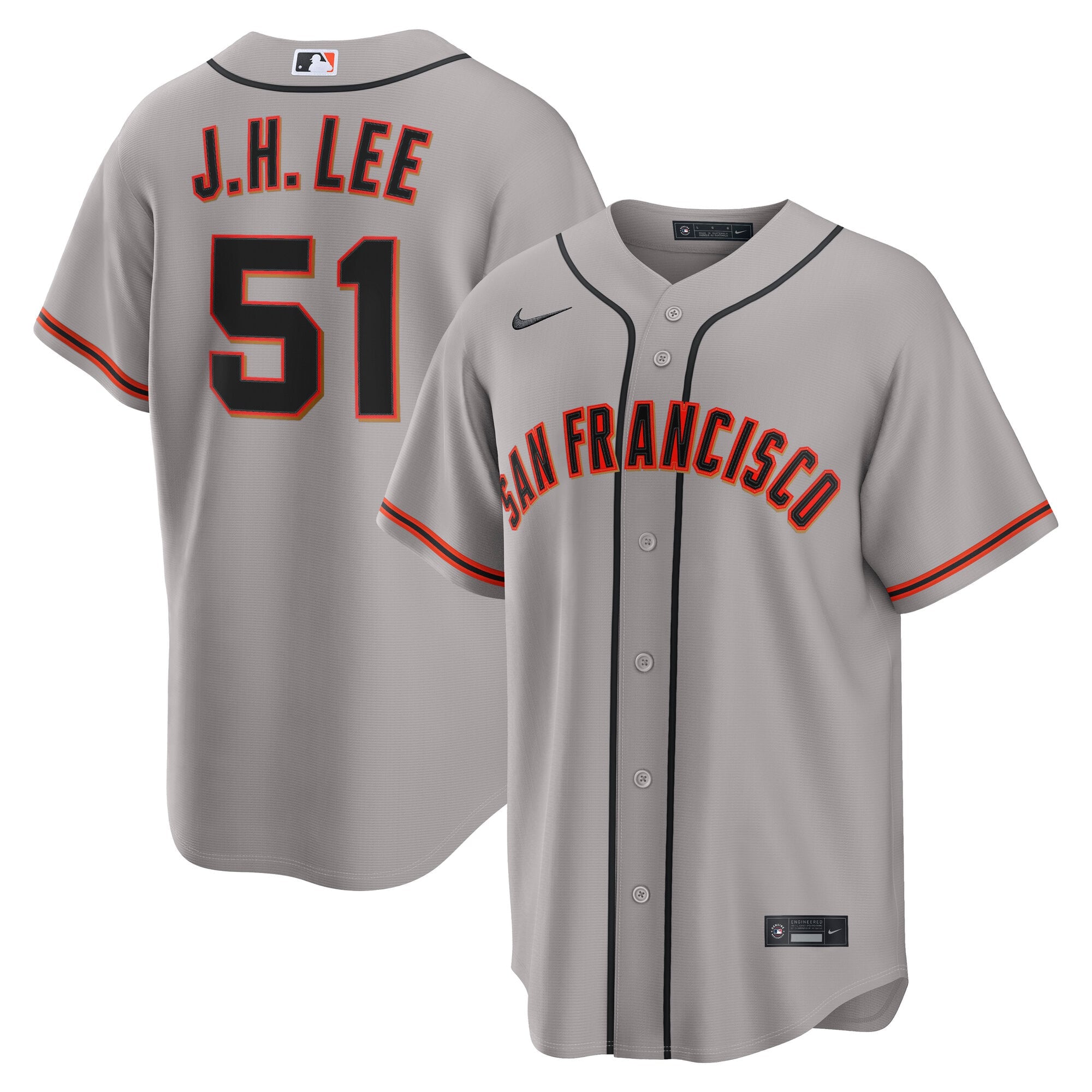 Men's San Francisco Giants Jung Hoo Lee Nike Gray Road Replica Jersey