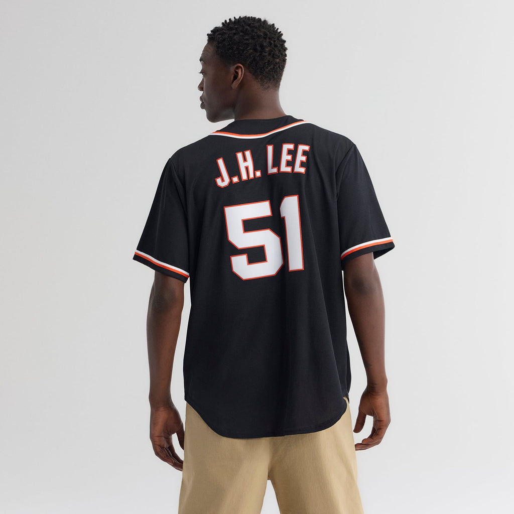 Men's San Francisco Giants Jung Hoo Lee Nike Fashion Replica Black Out Jersey - 4