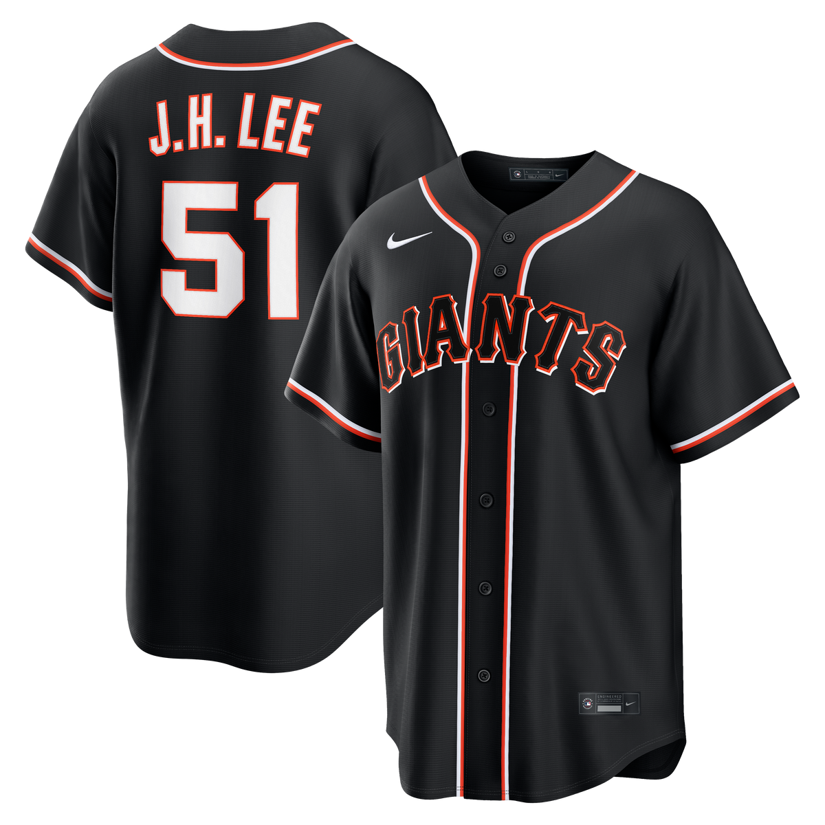 Men's San Francisco Giants Jung Hoo Lee Nike Fashion Replica Black Out Jersey