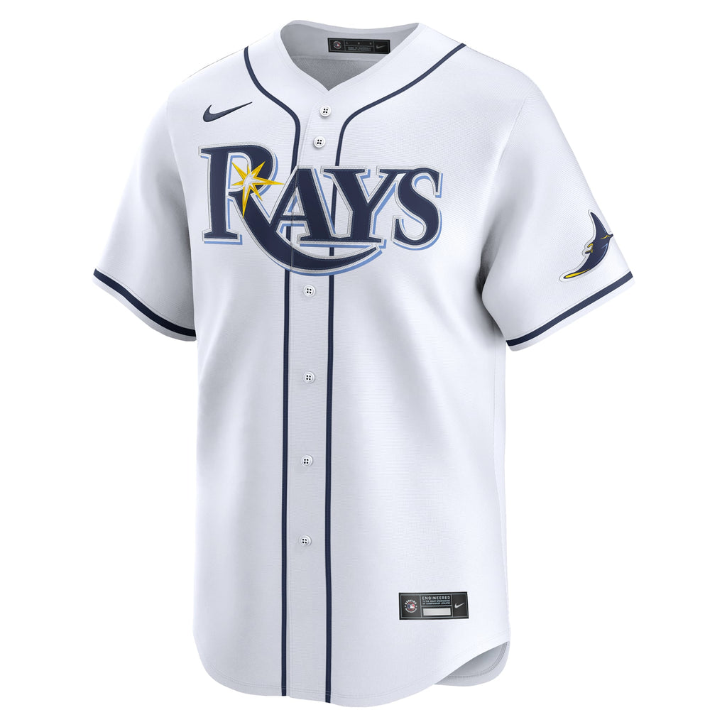 Men's Tampa Bay Rays Junior Caminero Nike White Home Limited Jersey - 3