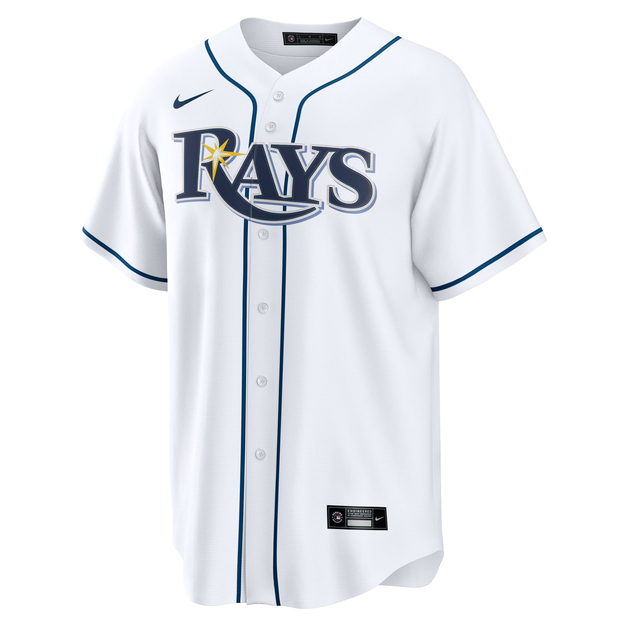 Men's Tampa Bay Rays Junior Caminero Nike White Home Replica Jersey - 3