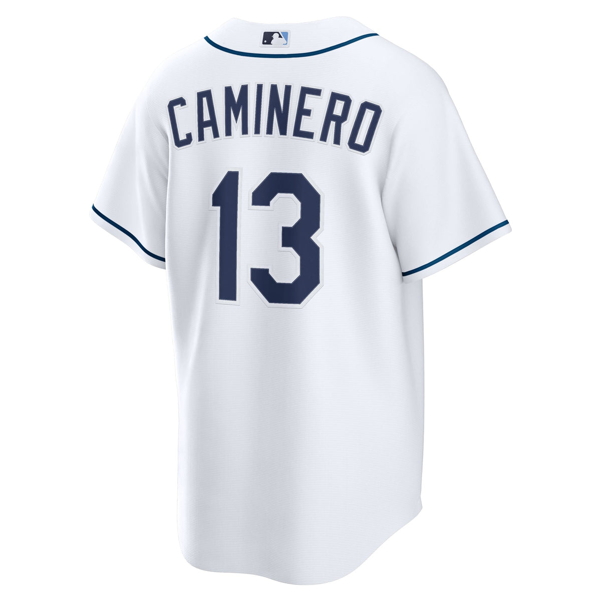 Men's Tampa Bay Rays Junior Caminero Nike White Home Replica Jersey - 4