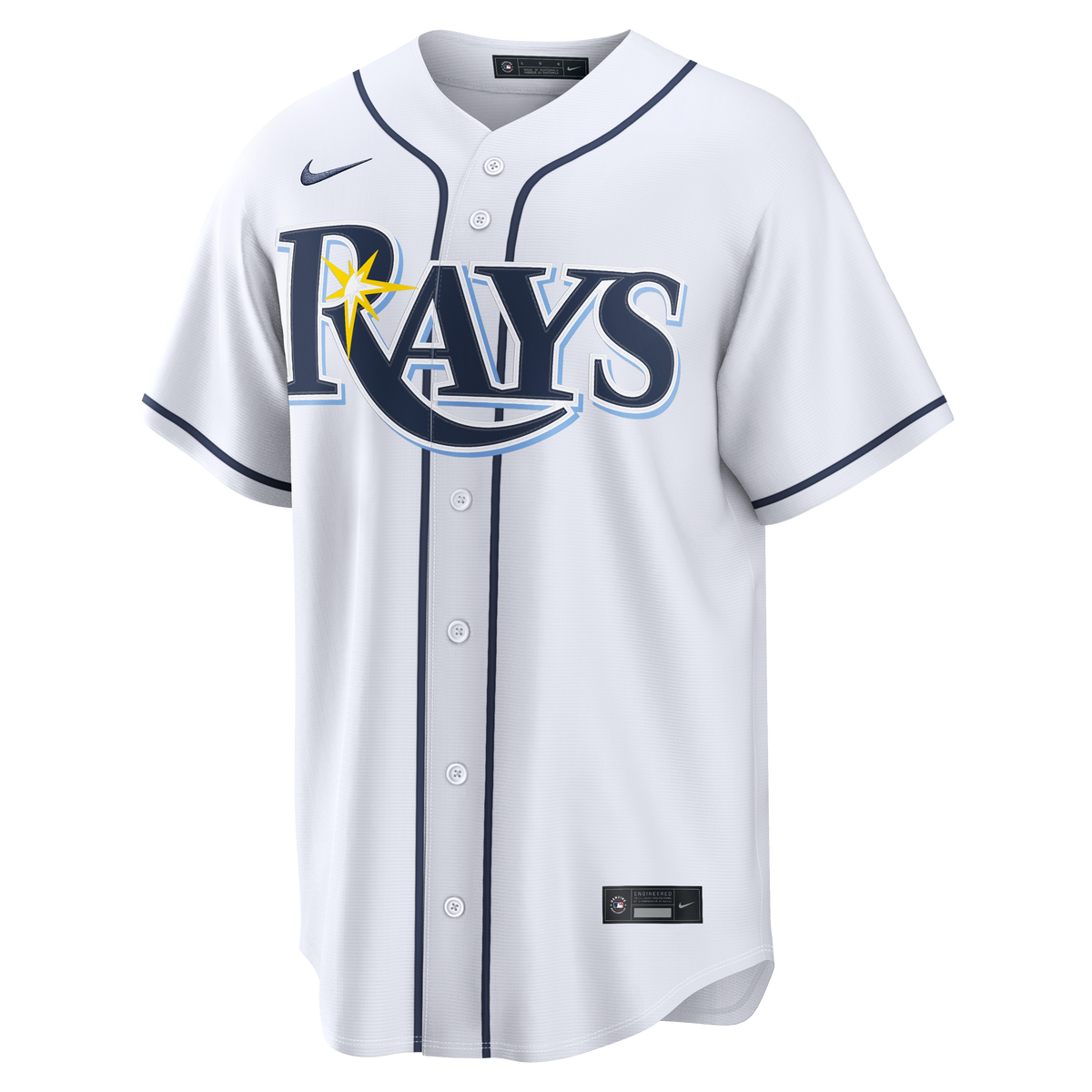 Men's Tampa Bay Rays Junior Caminero Nike White Home Replica Jersey - 3