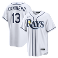 Men's Tampa Bay Rays Junior Caminero Nike White Home Replica Jersey